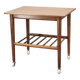 1960s Danish Modern Teak Serving Cart on Wheels