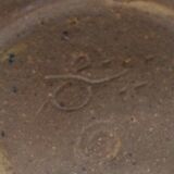 Vintage flat vase in enamelled stoneware