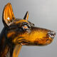 Vintage ceramic sculpture of a Doberman, 1960s