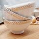 Set 3 bols faience blanc et or