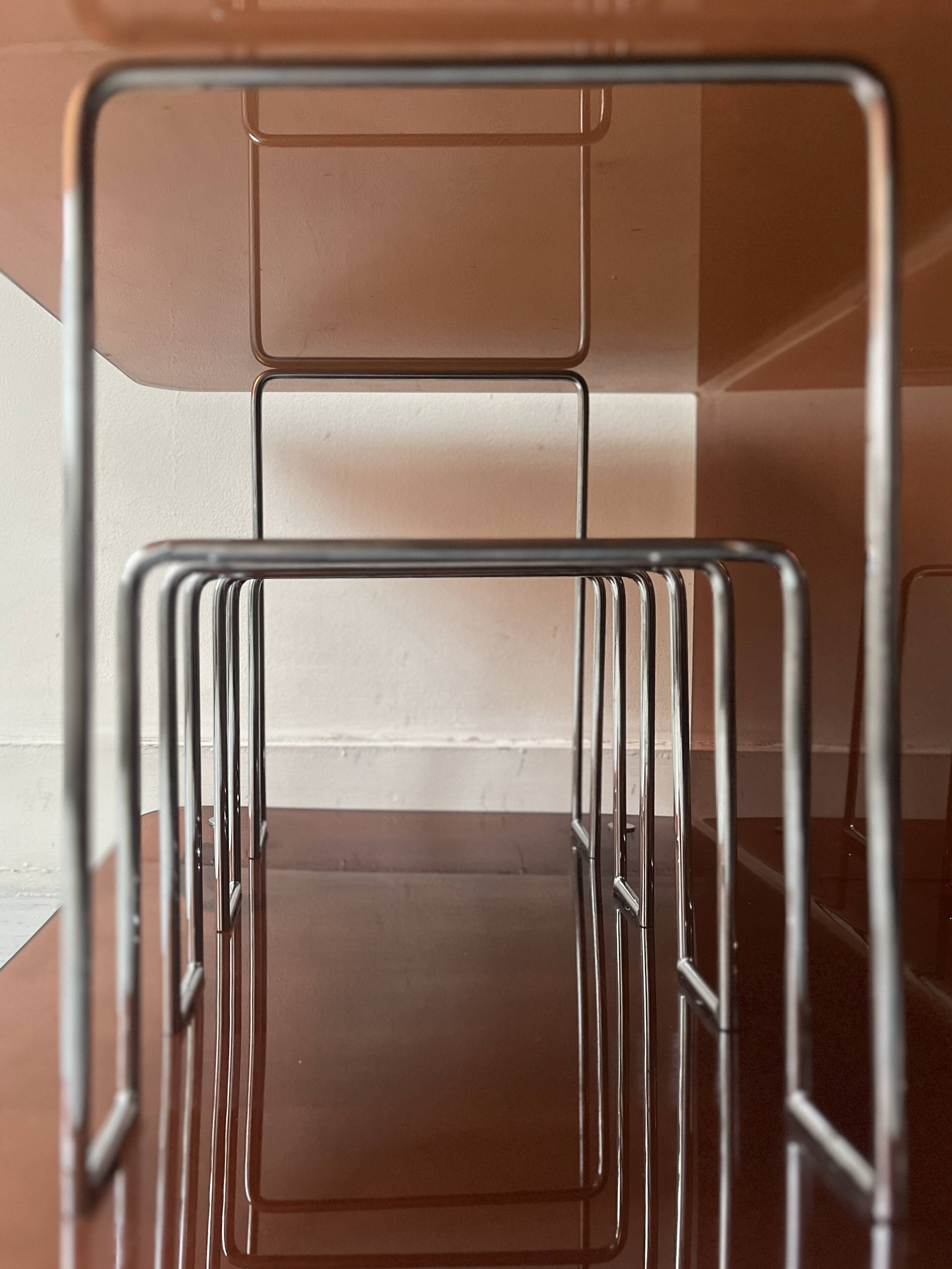 Vinyl furniture / magazine in smoked plexiglass by Roche Bobois, design 1970