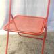 Orange metal folding chairs (set of 2) - 70s/80s