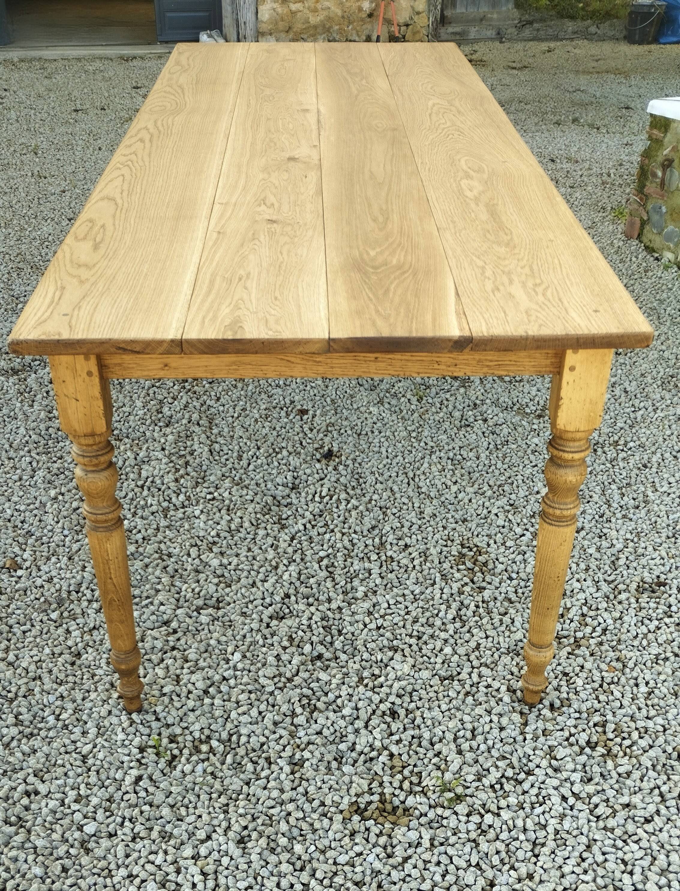 Solid oak farmhouse table