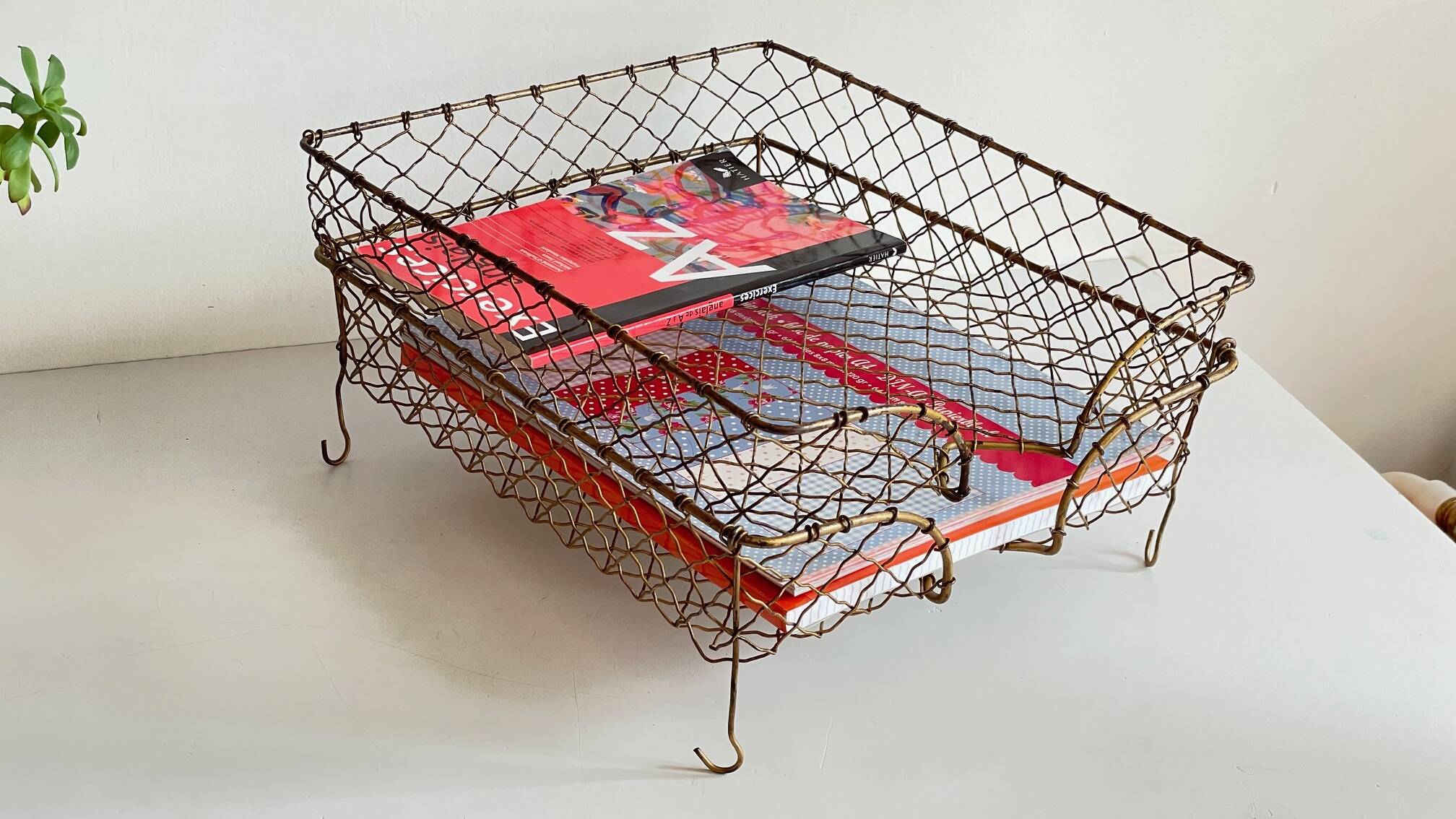 Stackable banks vintage brass wire