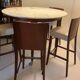 Table Haute Marbre Carrara + 5 Tabourets "Neoz" par Philippe Starck /Draide