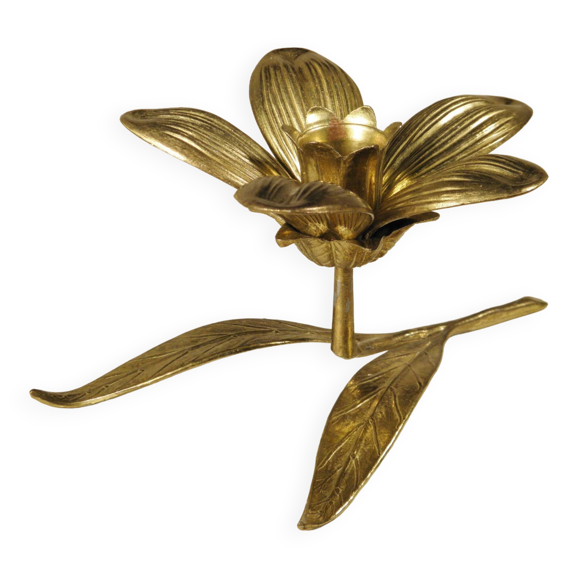 Brass "flower" candle holder - ashtray