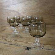 Set of 9 Luminarc smoked aperitif glasses, Domaine model
