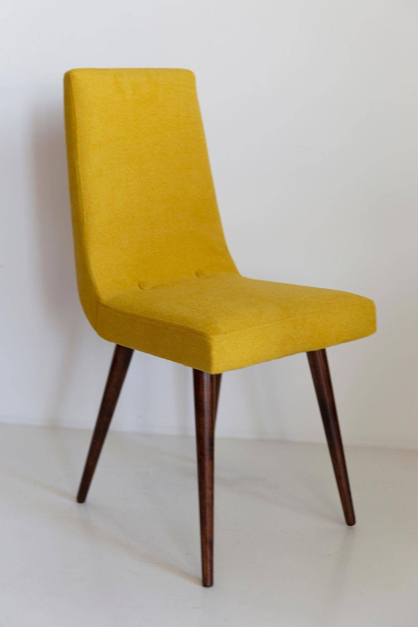 Mustard wool chair from the mid-century, Rajmund Halas, Europe, 1960s.