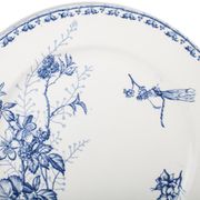 Old plate Carmen land of iron decoration dragonfly, Sarreguemines. 1875 - 1900