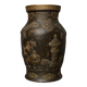 Asia 19th century: Japanese vase signed in terracotta, Meiji period.