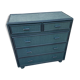 Blue wicker chest of drawers