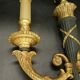 Pair of large wall sconces in quiver style Empire - bronze / green patina