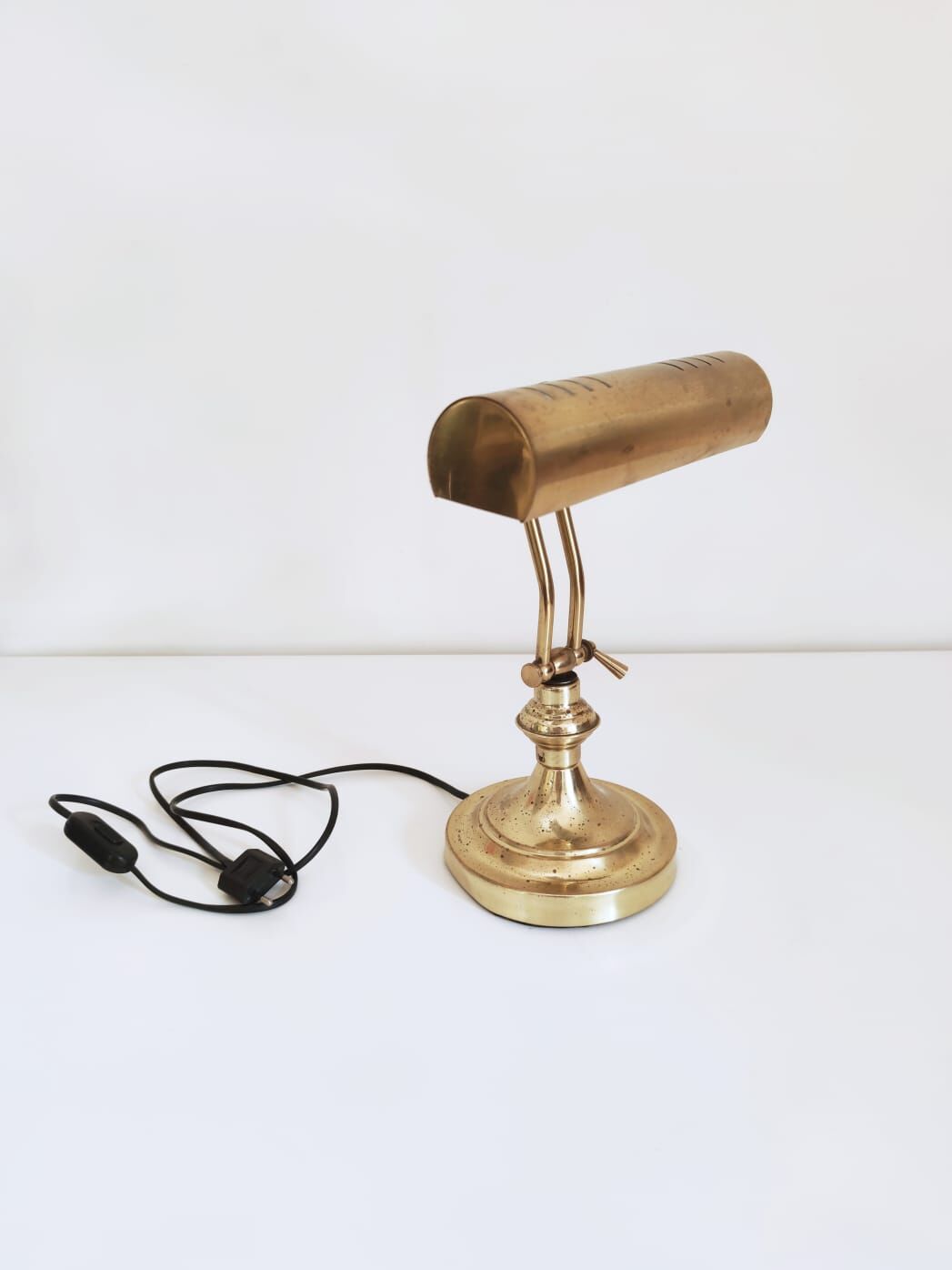 Golden brass desk/banker's lamp