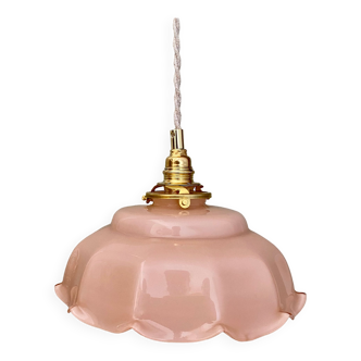 Vintage pendant lamp in pink opaline