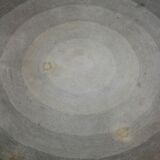 Tapis rond vintage années 70 dégradé gris bleu Serge Lesage