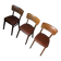 Lot de 3 chaises bistrot thonet bois courbé et skaï marron