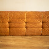 Togo 3-seater sofa and leather chair By Michel Ducaroy for Ligne Roset