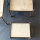 Neoclassical nesting trolleys in gilded brass and peach marble 1950/1960.