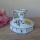 Malicorne earthenware candle holder by Emile Tessier with floral decoration