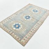 4x7 Oushak Light Green Oriental Vintage Rug, 128x206Cm