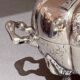 Antique Decorative Caviar Dish Caviar Serving, Silver Quadruple Plate Lid, Spoon