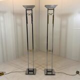 Arte Lumen floor lamps chrome & brass 1970’s, set of 2