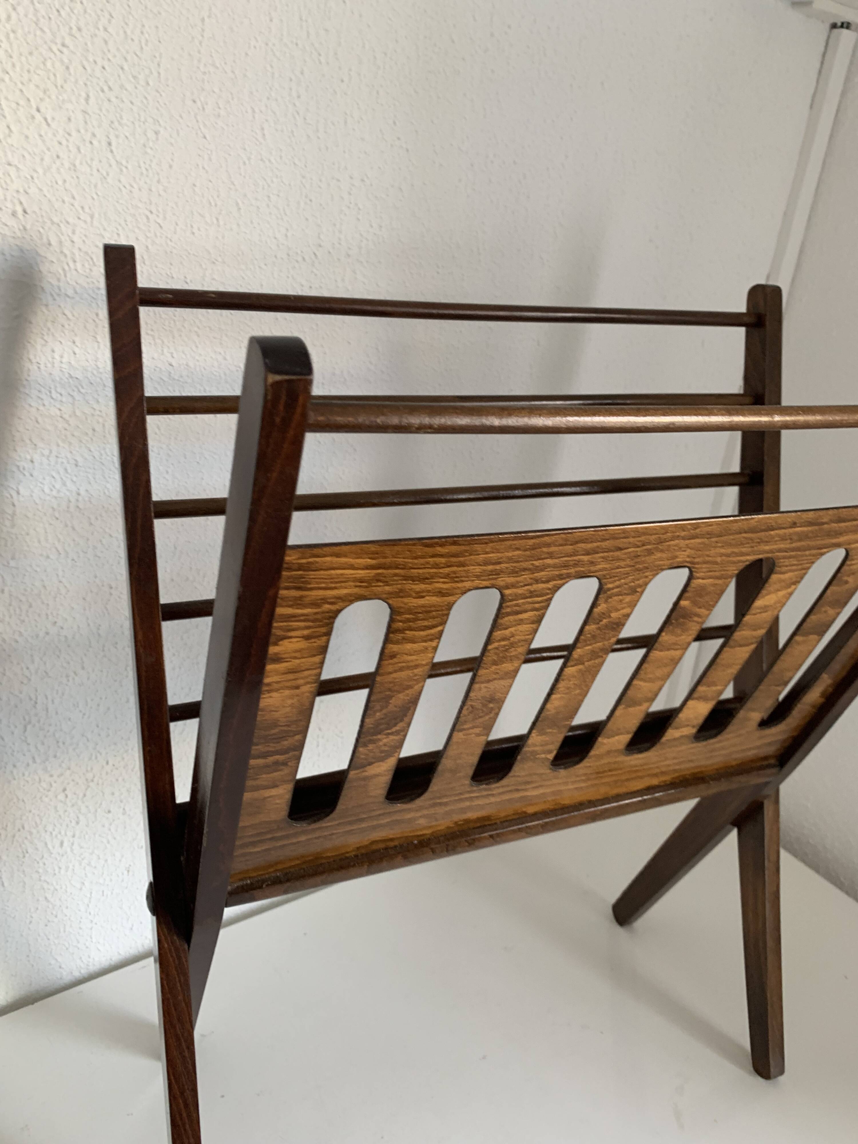 Magazine rack vintage1960 Cees Braakman scandinavia vinyl magazines