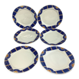 6 Vintage flat plates made in france Badonviller