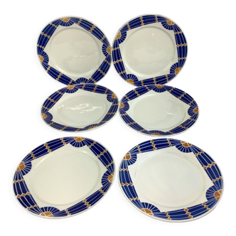 6 assiettes plates vintage made in france badonviller