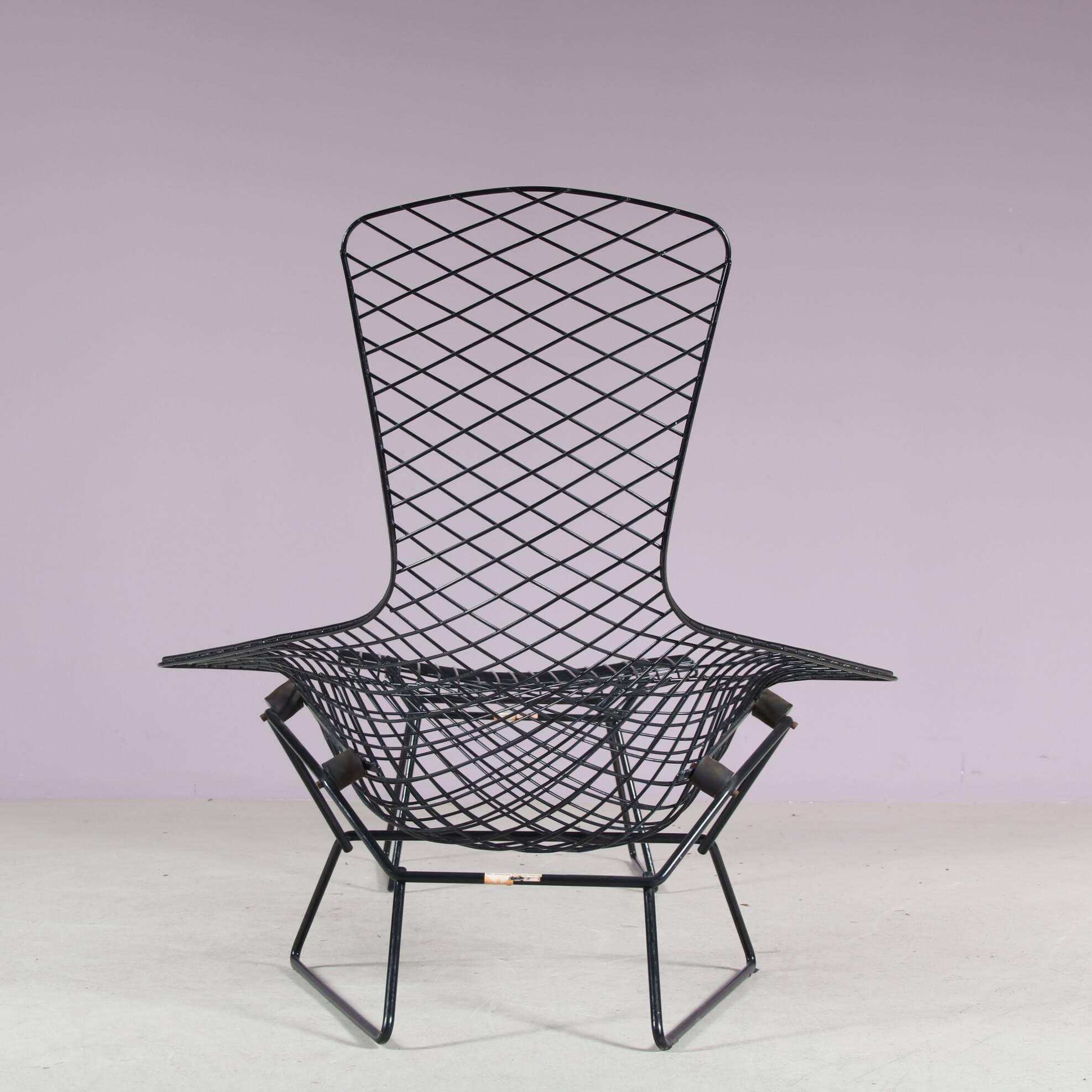 1960s “Bird Chair” with ottoman by Harry Bertoia for Knoll International, U