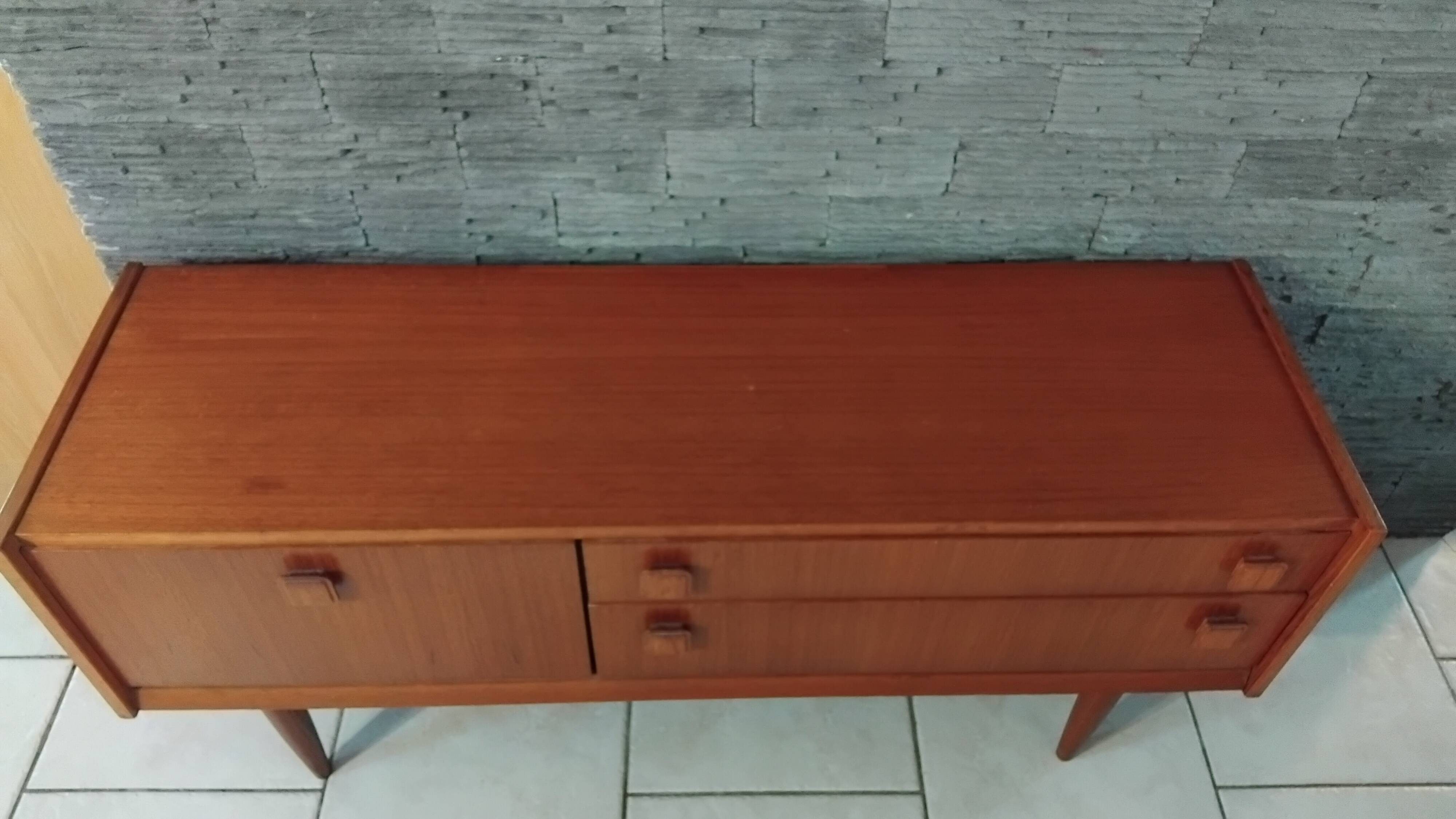 Small vintage Scandinavian teak sideboard