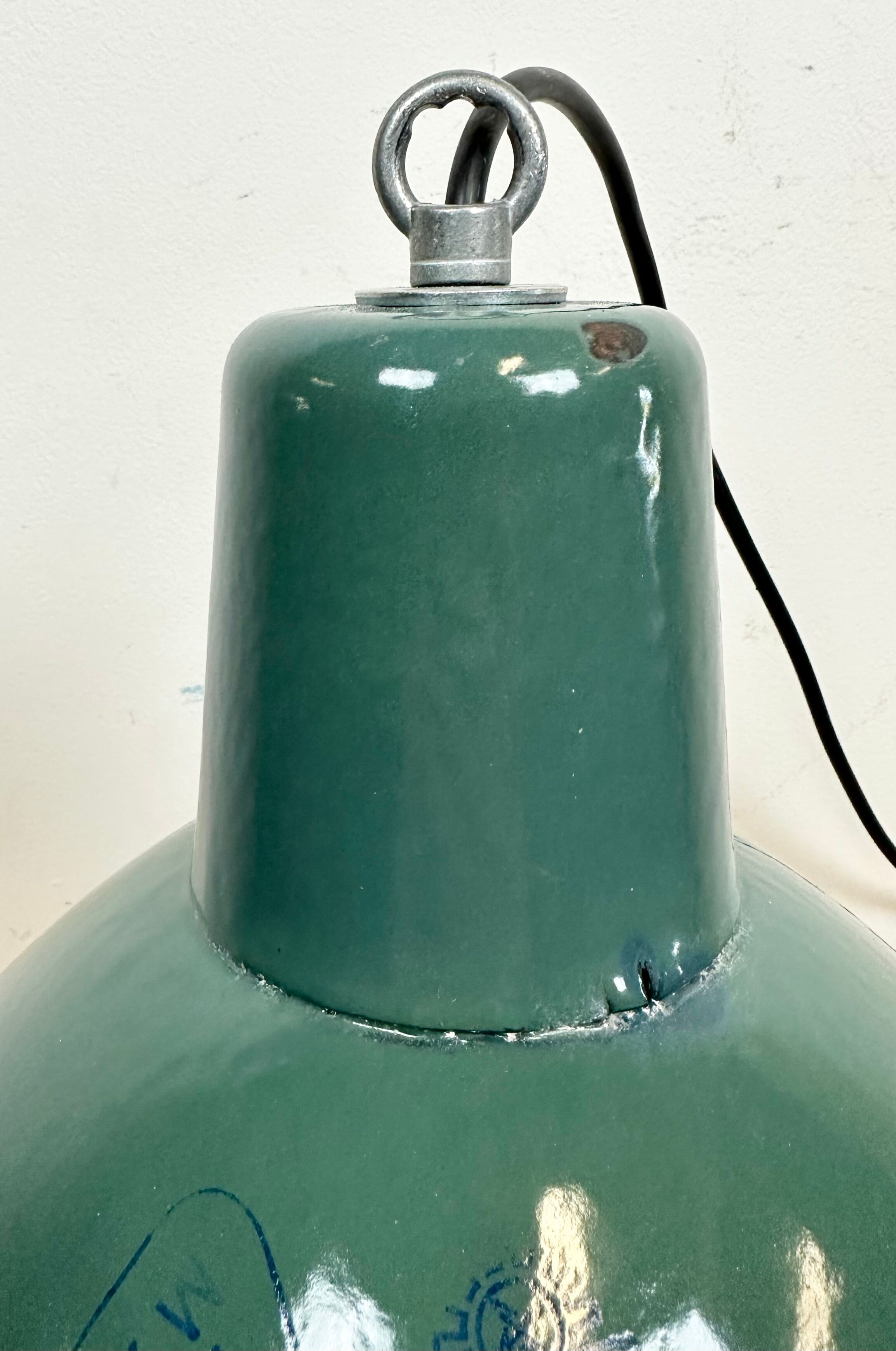 Industrial Green  Enamel Factory Lamp, 1960s
