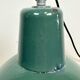 Lampe industrielle d’usine en émail vert années 1960