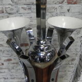 Art Deco hanging lamp with 6 chromed vials