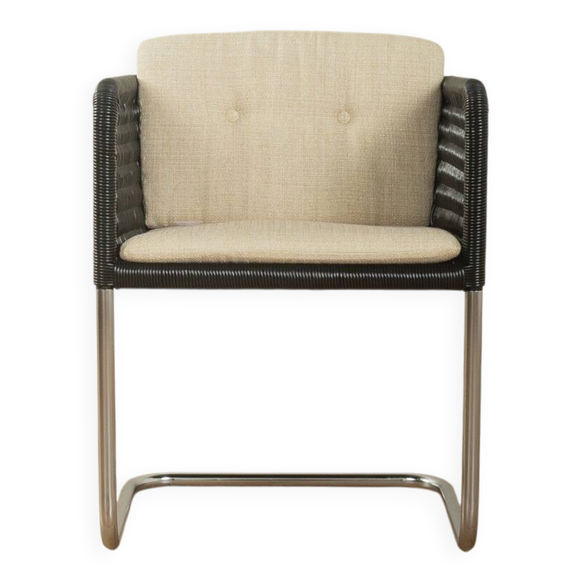 D44 cantilever chair by Tecta, 1980s, black mesh, chrome frame