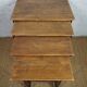 4 tables gigogne en bois art nouveau décor floral