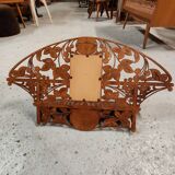Wall shelf in carved wood and mirror – Art Nouveau style