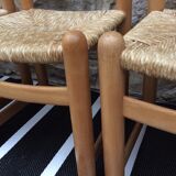 Straw seated wooden chairs
