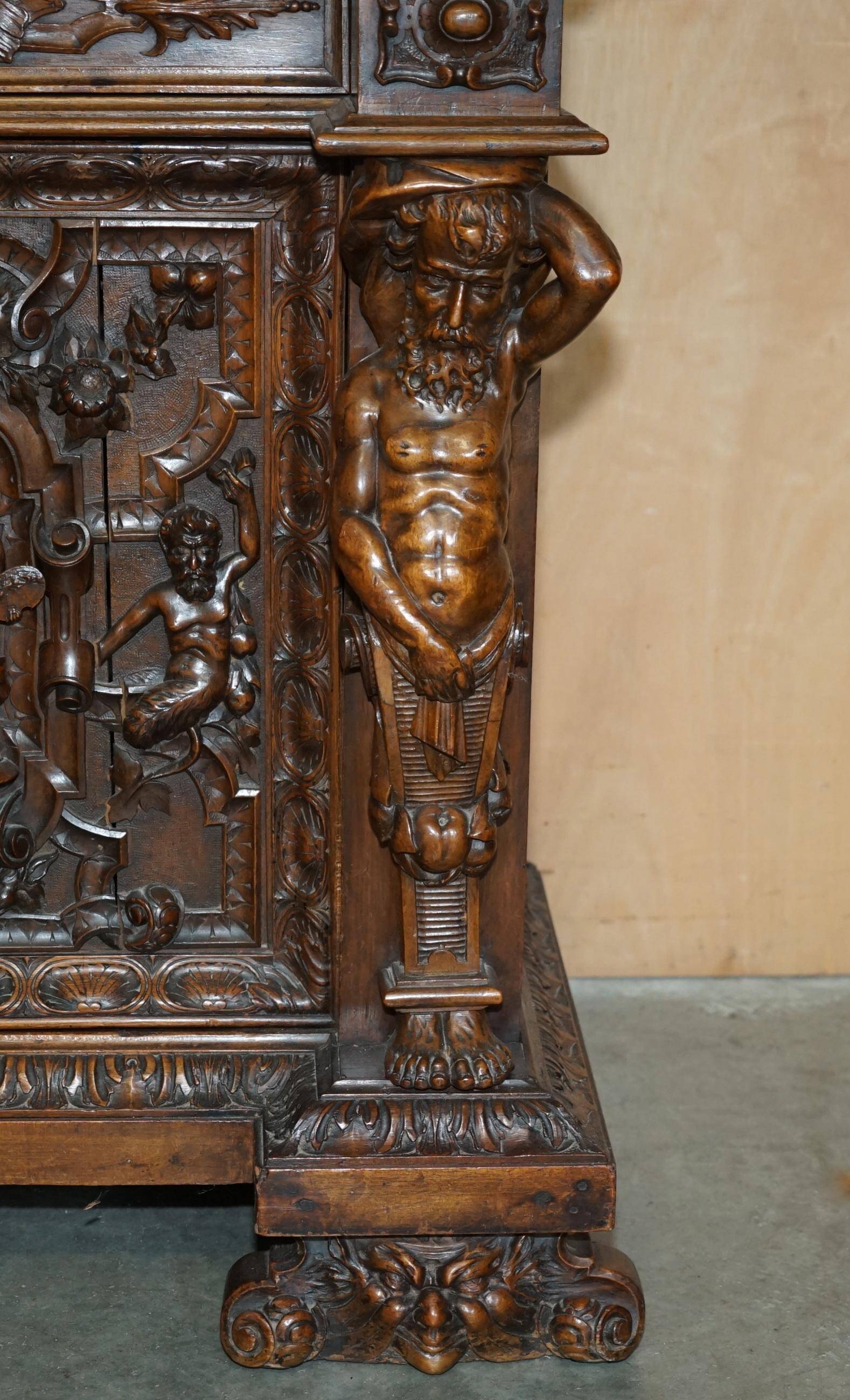 French walnut buffet sideboard, decorated, circa 1850.