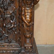 French walnut buffet sideboard, decorated, circa 1850.