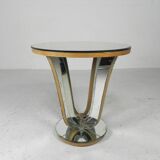 Art Deco coffee table, side table, with mirror glass and walnut veneer, 1930s
