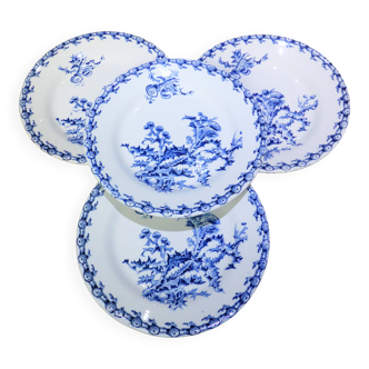 4 assiettes plates Gien Chardons (4)