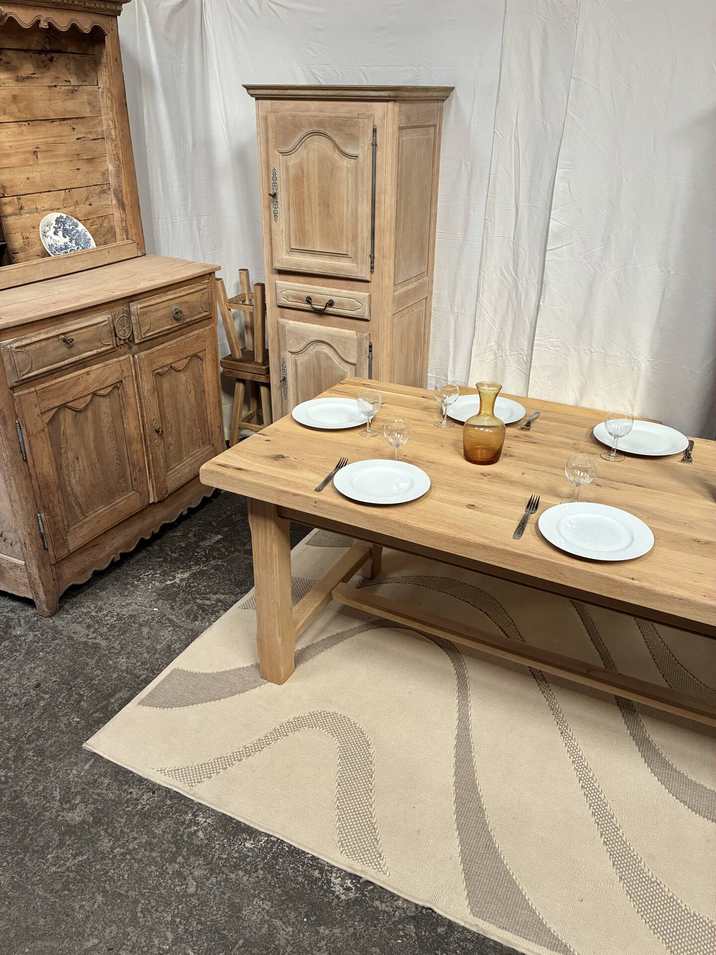 Solid oak farmhouse table