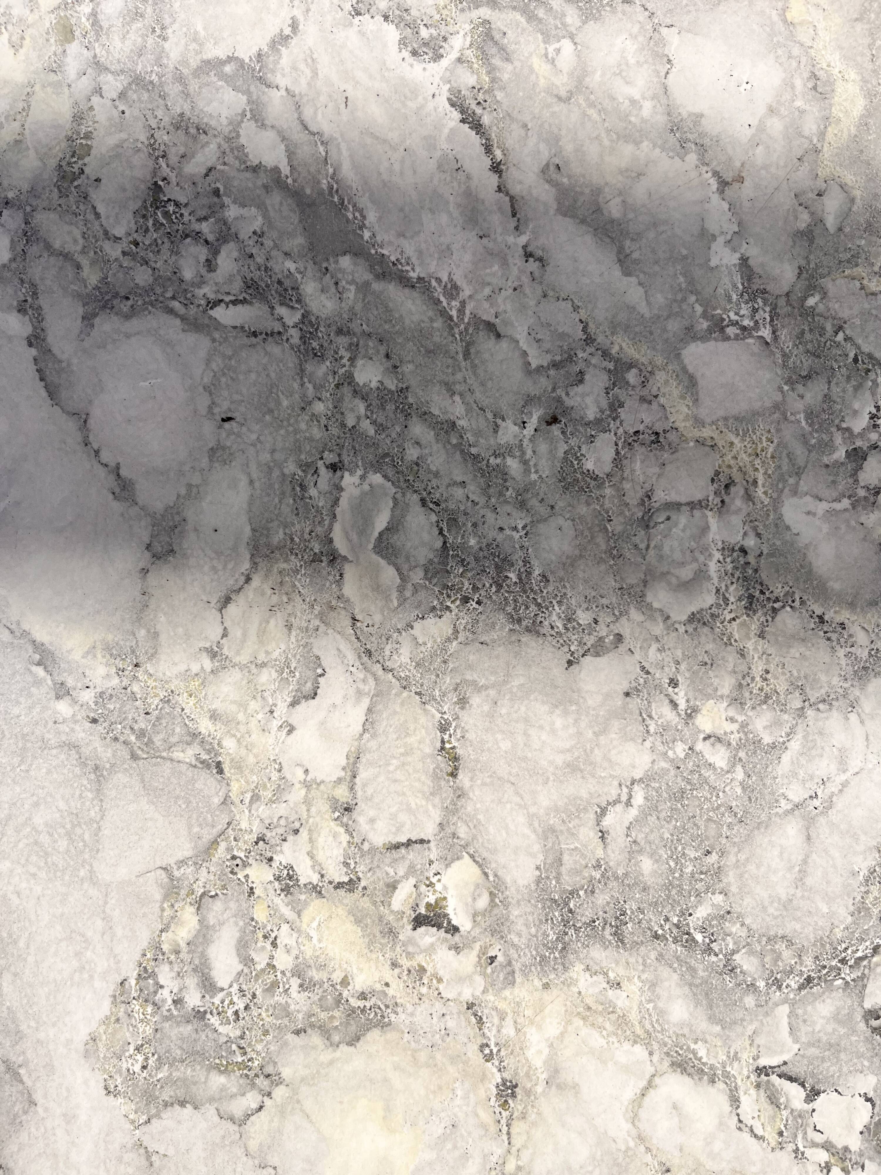 Formica table with marble motif, with drawer and its 3 chairs.