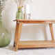 Oak coffee table with compass feet