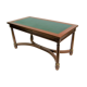 Mahogany coffee table, green leather, bronze Empire style