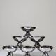 6 vintage bistro-style stainless steel dessert bowls on feet
