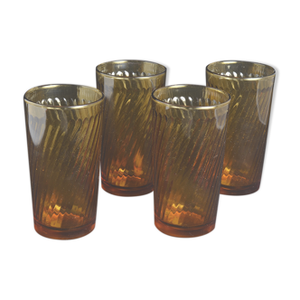 Verres ambrés torsadés