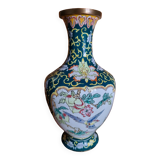Baluster-shaped Canton enamel vase