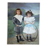 Oil on canvas Cyprien Boulet Portrait of children